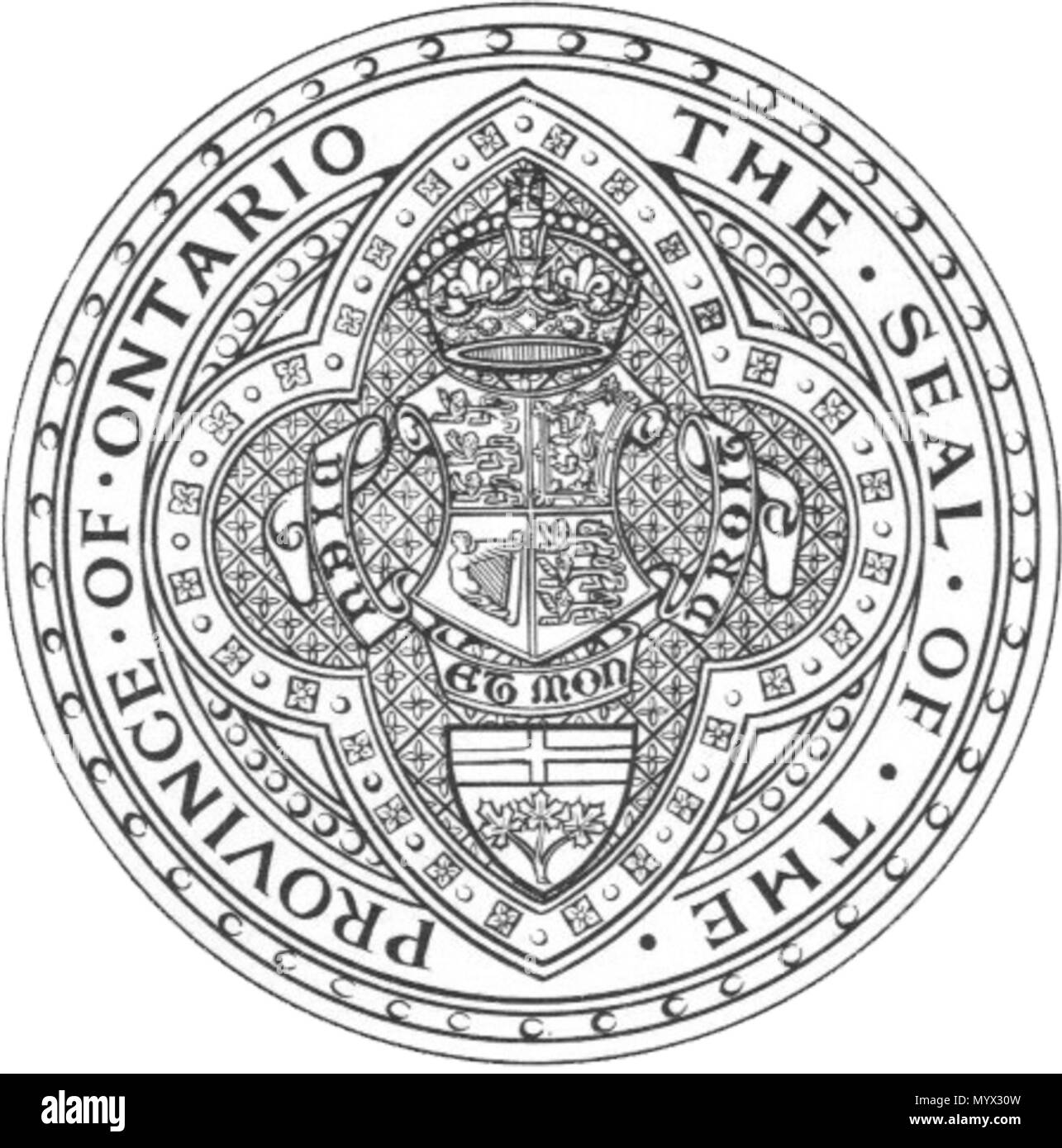 . Inglese: il grande sigillo di Ontario. 2 grande tenuta di Ontario Foto Stock