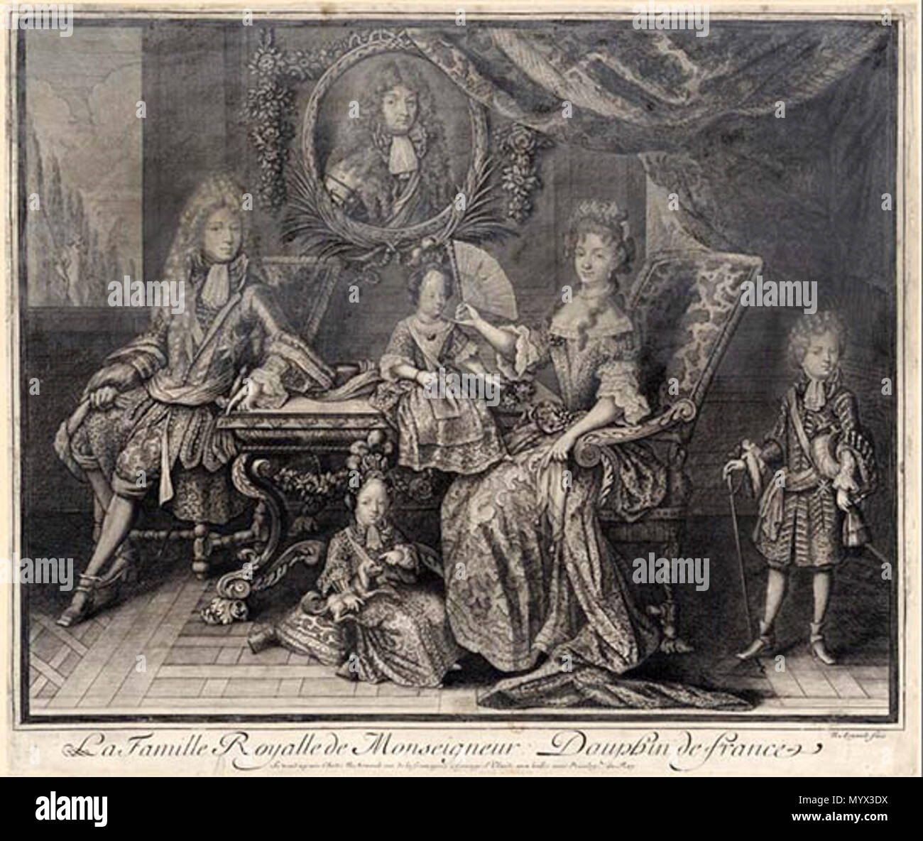 . Français : La Famille Royale de Monseigneur Dauphin de France 379 Arnoult Nicolas-La famille royale de Monseigneur Dauphin de France Foto Stock