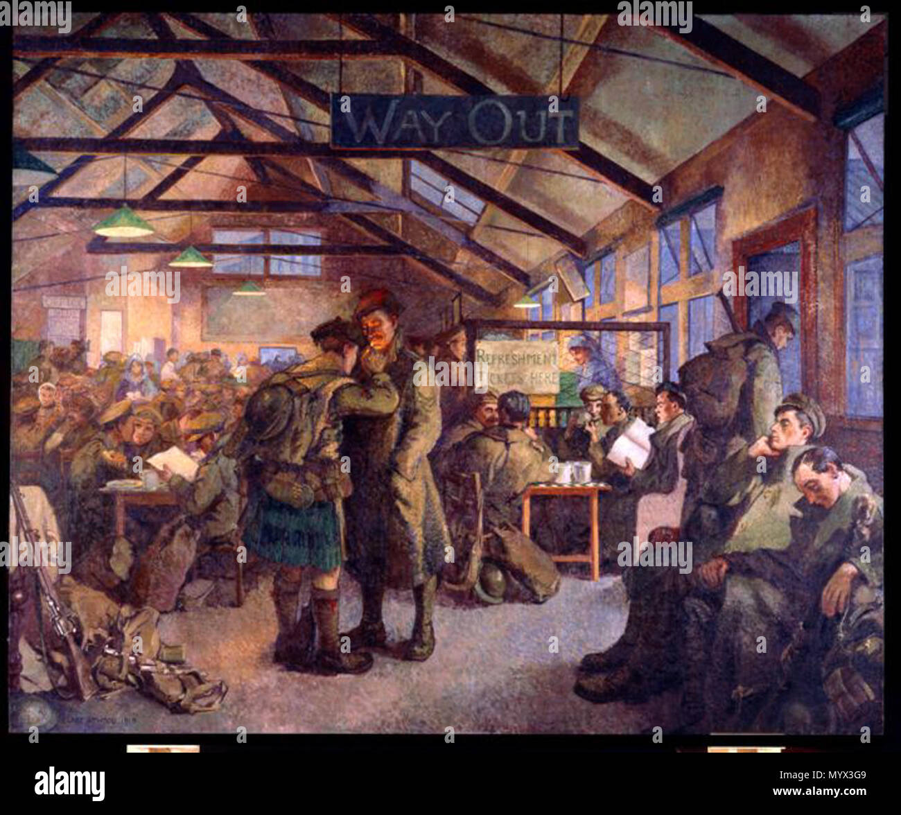 . In congedo . 1918 1 Clare Atwood-On lasciare (CWM 19710261-0017) Foto Stock