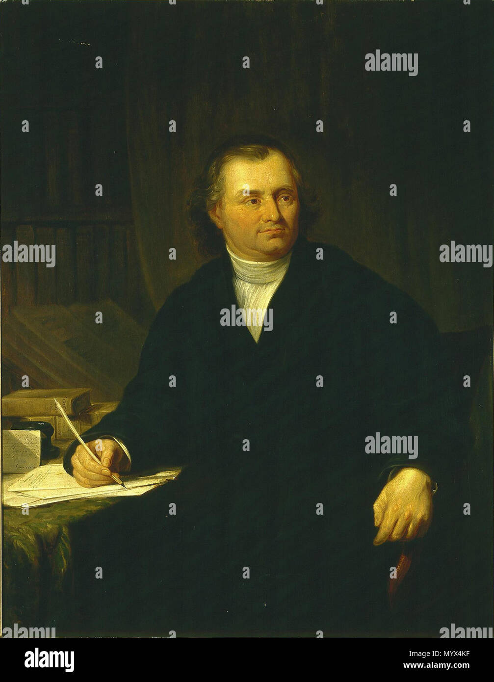 . Nederlands: Portret van Dr. Martinus Stuart. olio su tela. 121 × 94 cm (47,6 × 37 in). RCE (B128). Vroeger Rijksmuseum Amsterdam (SK-A-665). . Circa 1800-1860. Jan Willem Pieneman (1779-1853) nomi alternativi descrizione Peuneman pittore olandese, disegnatore e incisore e miniatore Data di nascita e morte 4 Novembre 1779 8 aprile 1853 Luogo di nascita e morte Abcoude Amsterdam periodo di lavoro 1804-1853 circa la posizione di lavoro dell'Aia (1816-1820), Londra (1819-1821), Amsterdam (1820-1847) Autorità di controllo : Q512948 VIAF:?ISNI 77060508:?0000 0000 6678 9658 ULAN:?500024980 WGA:?PIENEM Foto Stock