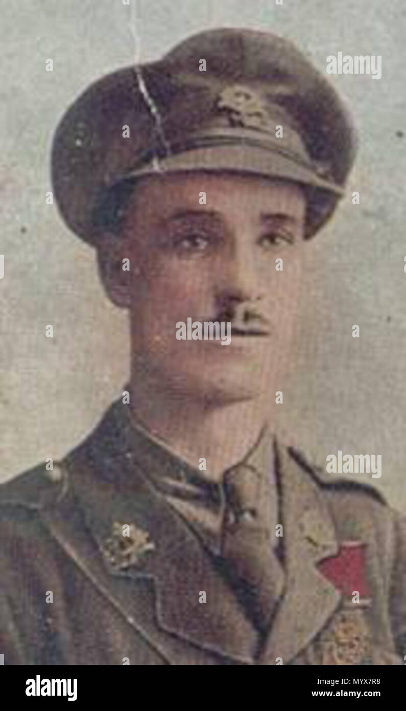 . Colorised fotografia di Tom Edwin Adlam VC, Esercito Britannico destinatario della Victoria Cross nella guerra mondiale I. . circa. 1916-1919. Fotografo non identificato 1 VCTomEdwinAdlam Foto Stock