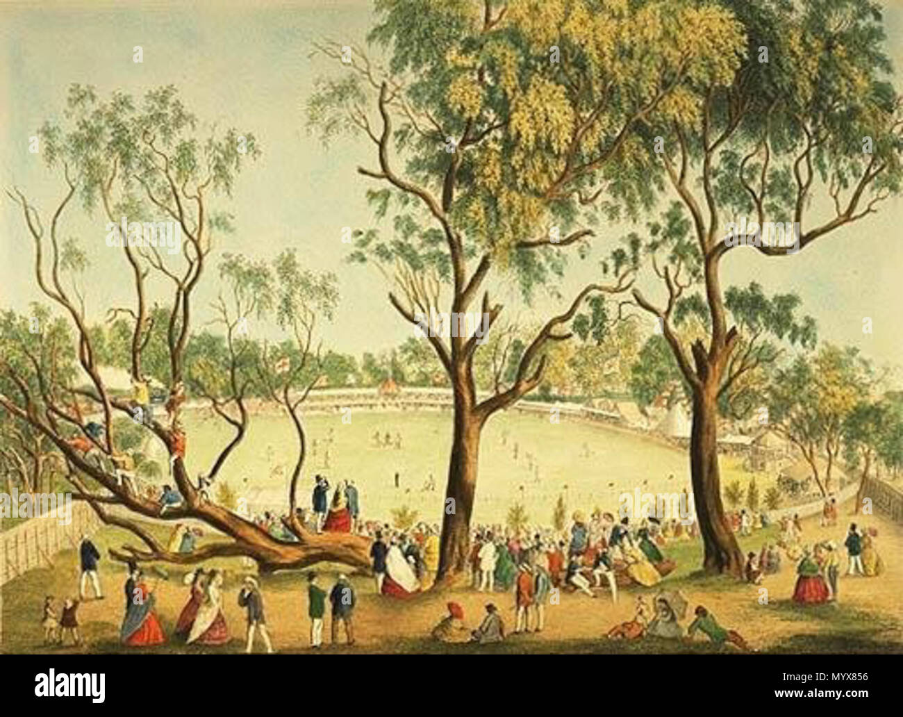 . Inglese: partita di cricket giocato al Melbourne Cricket Ground il 1 gennaio 1864.. . 1864. Sconosciuto 2 MCG-1864 Foto Stock