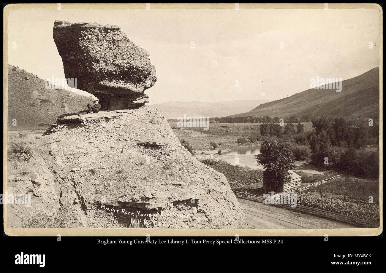 Chiamare il numero #: mss P24 scatola 3 Cartella 7 . Il pulpito Rock, Bocca di Echo Canon. U.P.Ry. C.R. Savage, Foto.. circa 1884 2 408 MSS P 24 B3 F7 Foto Stock Chiamare il numero #: mss P24 scatola 3 Cartella 7 . Il pulpito Rock, Bocca di Echo Canon. U.P.Ry. C.R. Savage, Foto.. circa 1884 2 408 MSS P 24 B3 F7 Foto Stock