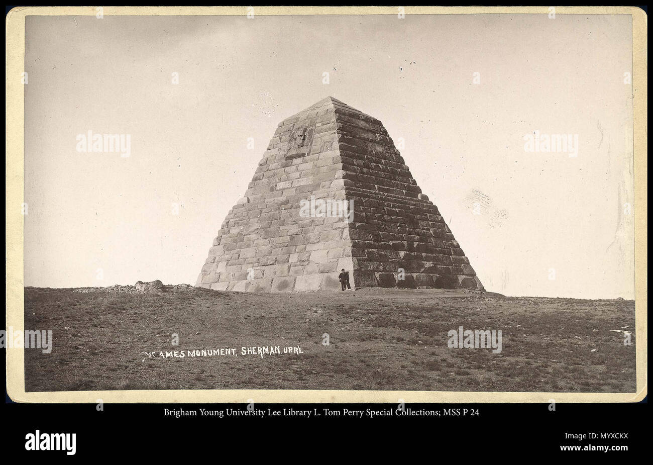 Chiamare il numero #: mss P24 scatola 4 Cartella 5 . MSS 454 P 24 B4 F5. circa 1881 23 il monumento di Ames, Sherman U.P.Ry. Foto Stock