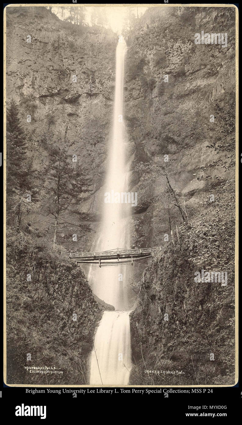 Chiamare il numero #: mss P24 scatola 5 Cartella 2 . 479 MSS P 24 B5 F2. circa 1888 16 cascate Multnomah, Columbia River, Oregon, O.P.N.R.R. C.R. Savage, foto Foto Stock Chiamare il numero #: mss P24 scatola 5 Cartella 2 . 479 MSS P 24 B5 F2. circa 1888 16 cascate Multnomah, Columbia River, Oregon, O.P.N.R.R. C.R. Savage, foto Foto Stock