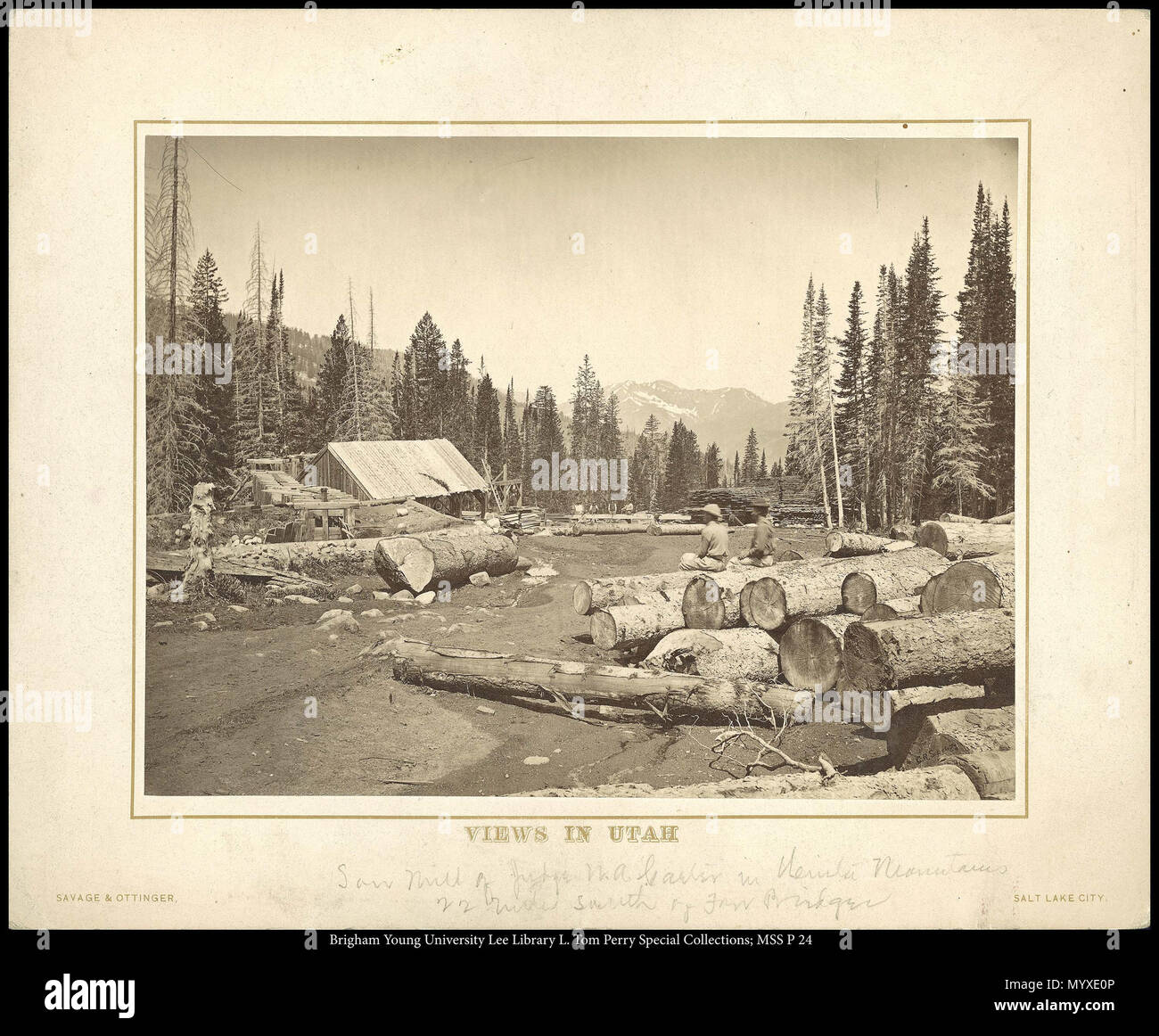 Chiamare il numero #: mss P24 scatola 6 Cartella 6 . 567 MSS P 24 B6 F6. tra circa 1870 e circa 1890 25 viste in Utah- Segheria di giudice W.A. Carter nelle montagne Uinta 22 miglia a sud di Fort Bridger Foto Stock