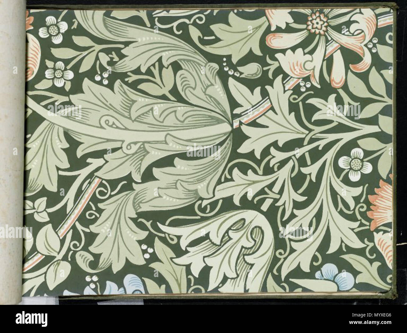 . Carta da parati libro campione 1, pagina 126: Compton, pattern #321 . tra il 1915 e il 1917 18 Brooklyn Museum - Wallpaper libro campione 1 - William Morris e azienda - PAGINA126 Foto Stock
