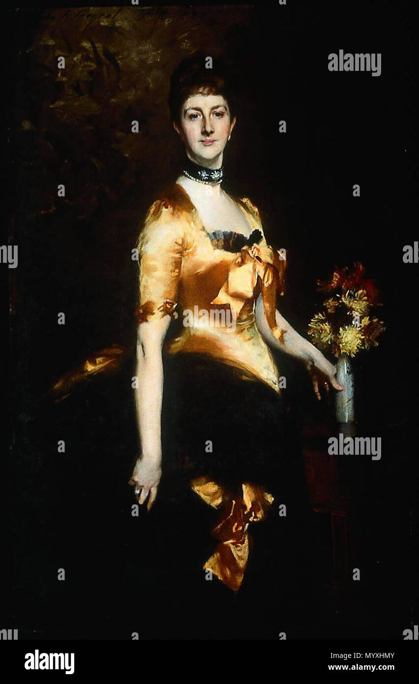 . Inglese: Edith, Lady Playfair (nee Russell) 1884 Museo delle Belle Arti di Boston Olio su tela 152.08 x 98.42 cm (59 7/8 x 38 3/4 in.) per lascito di Edith, la signora Playfair 33.530 Jpg: MAE . 1884. John Singer Sargent (12 gennaio 1856 - 14 Aprile 1925) 28 Edith, Lady Playfair Foto Stock