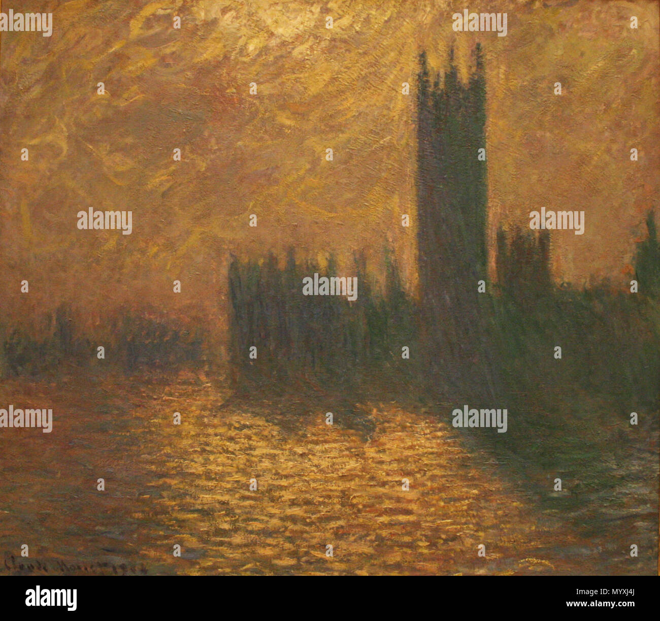 . Francese: Le Parlement de Londres, ciel orageux Casa del Parlamento, il cielo in tempesta . 1904 5 Le Parlement de Londres Monet Foto Stock