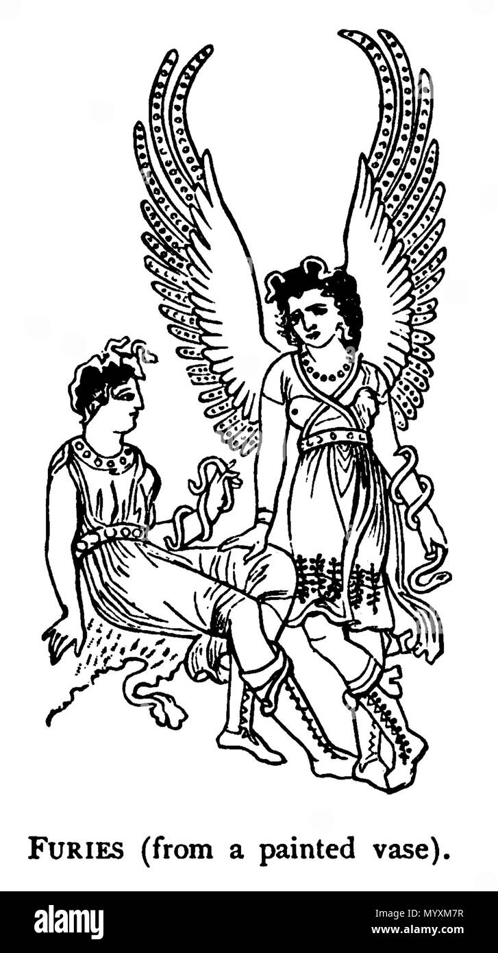 . Furies (da un dipinto di vaso). 38 Furies (da un dipinto di vaso). - La mitologia greca sistematizzato Foto Stock . Furies (da un dipinto di vaso). 38 Furies (da un dipinto di vaso). - La mitologia greca sistematizzato Foto Stock
