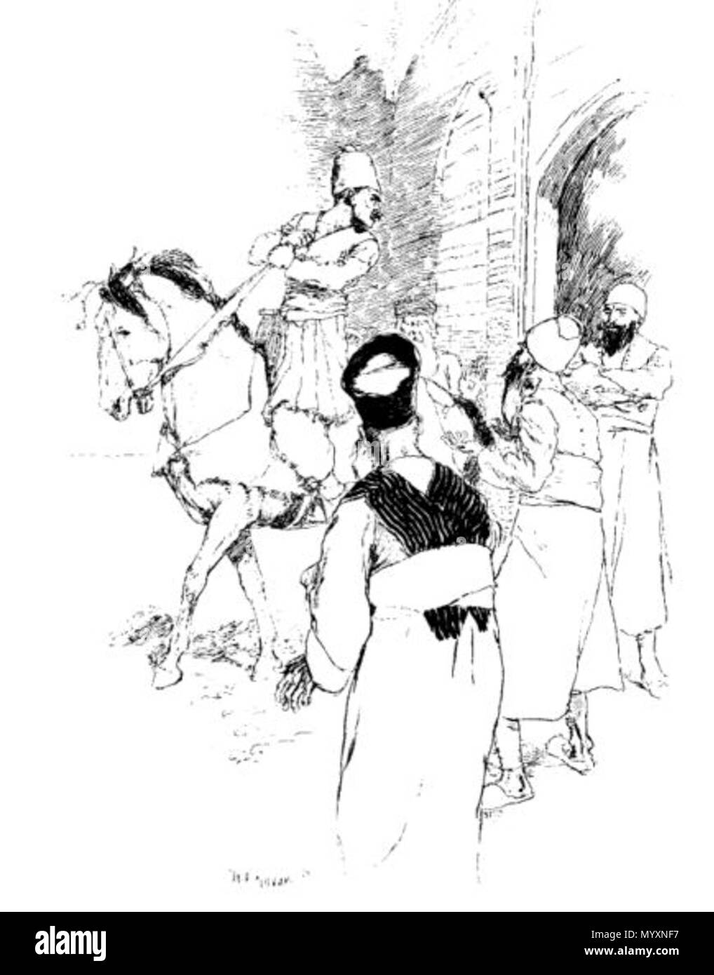 . Inglese: Hajji prende Santuario. Illustrazione di Hajji Baba di Ispahan. . 1895. H. R. Millar (1869 - 1940) 43 Hajji Baba Millar22 Foto Stock