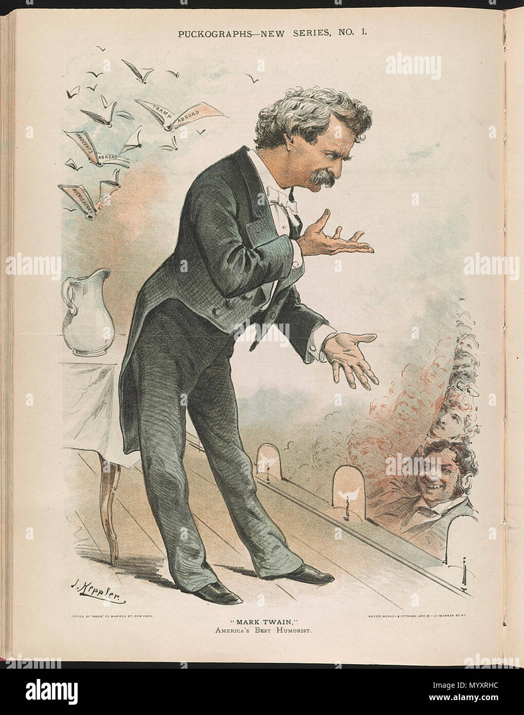 Mark Twain, migliori d'America umorista - J. Keppler ; Mayer, Merkel & Ottman, Lith. 21-25 Warren San N.Y. Foto Stock
