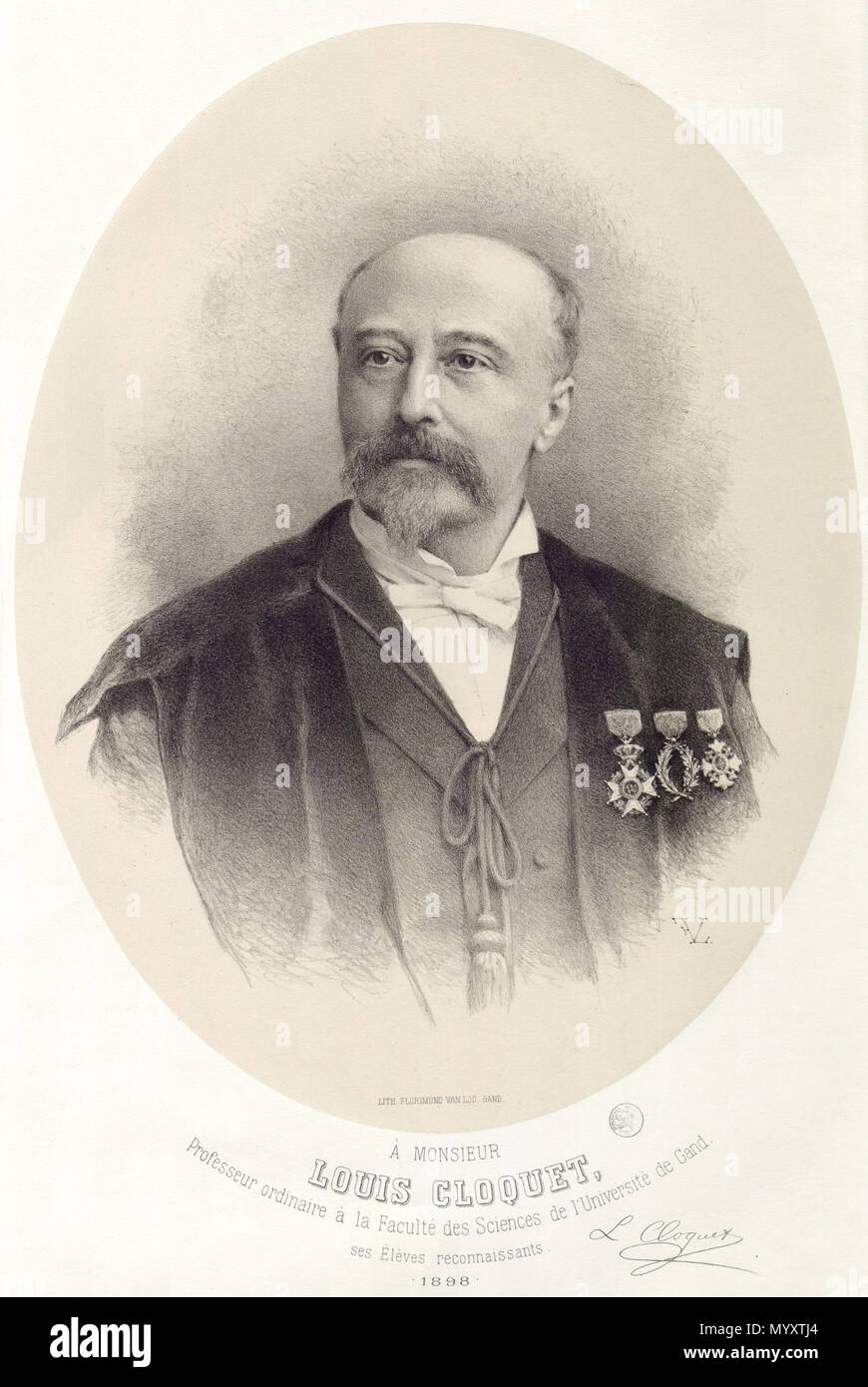 . Inglese: Ritratto di architetto belga Louis Cloquet. Litografia. . 1898. Florimond Van Loo (1823-?) 22 Cloquet TW-C-01 2004 0001 AC Foto Stock