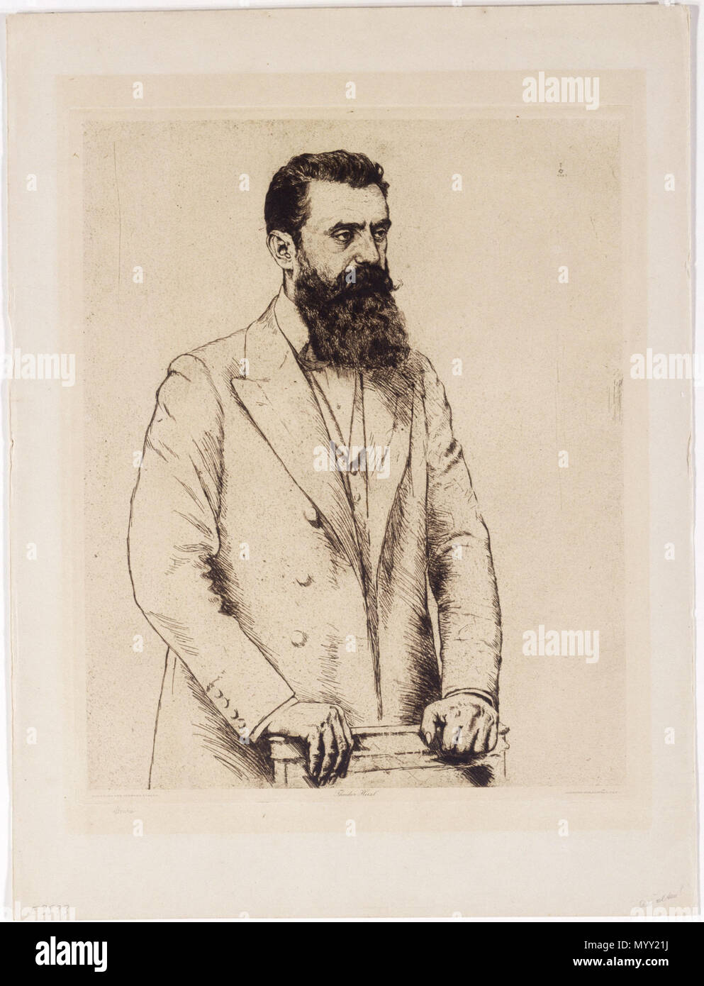 . Deutsch: Porträt Theodor Herzl (1860-1904) . tra circa 1920 e circa 1930 47 Hermann colpito Grafik JMBerlin RDT 81 91 0 Foto Stock