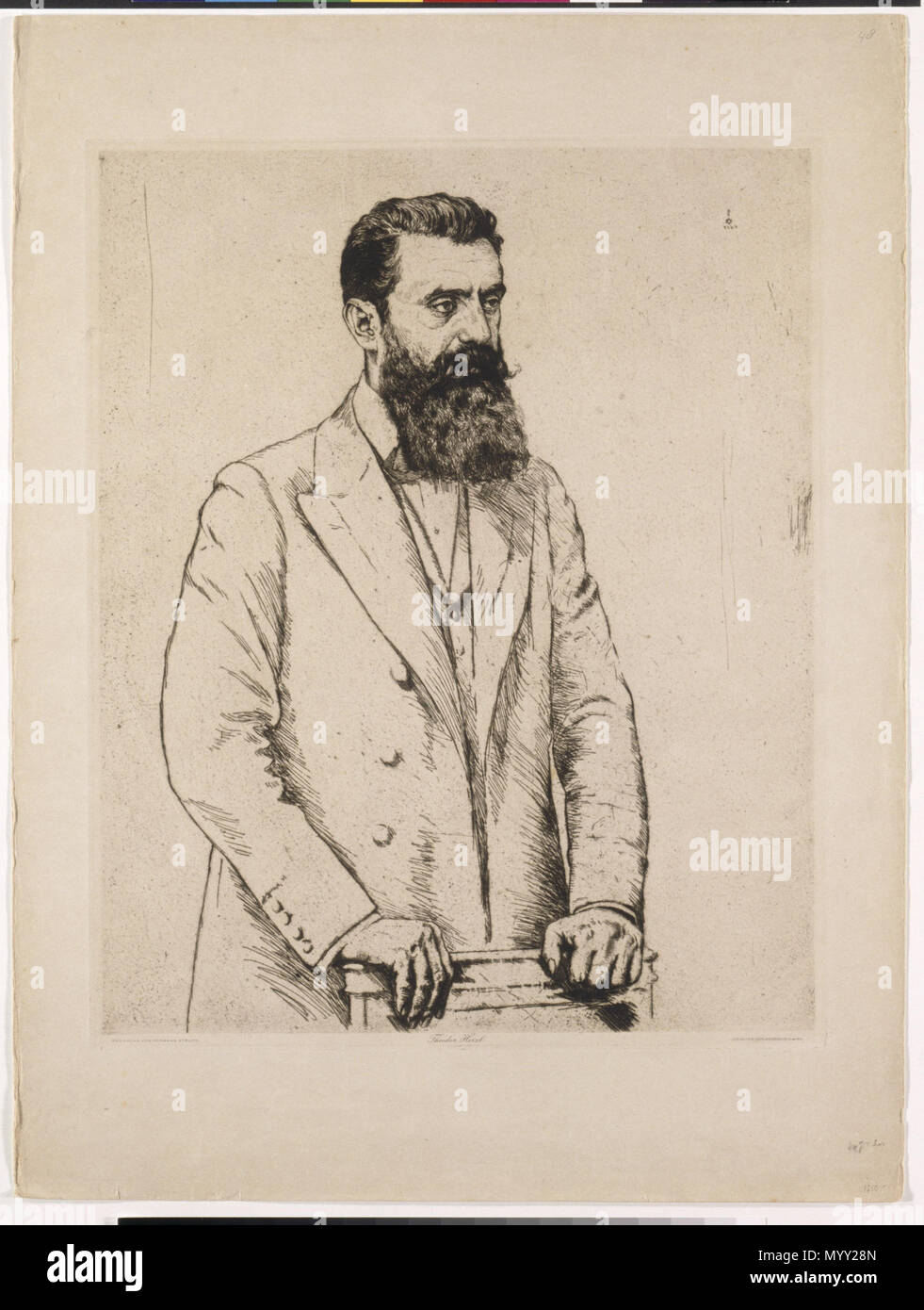 . Deutsch: Porträt Theodor Herzl (1860-1904) . tra circa 1920 e circa 1930 48 Hermann colpito Grafik JMBerlin RDT 97 3 3 Foto Stock