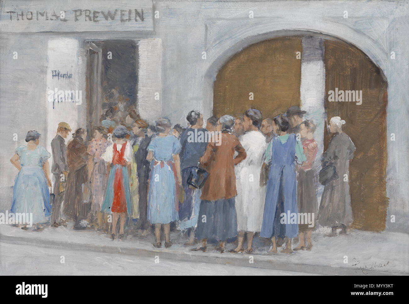 55 Josef Engelhart Gedränge vor dem Geschäft Thomas Prewein Foto Stock