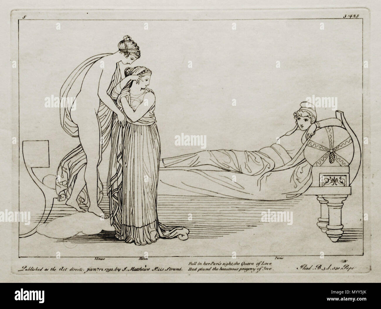 . Deutsch: Kupferstich (1795) von Tommaso Piroli (1752 - 1824) nach einer Zeichnung (1793) von John Flaxman (1755 - 1826). . Il 18 aprile 2008. H.-P.Haack 12 (5) Flaxman Ilias 1793, gestochen 1795, 187 x 252 mm Foto Stock