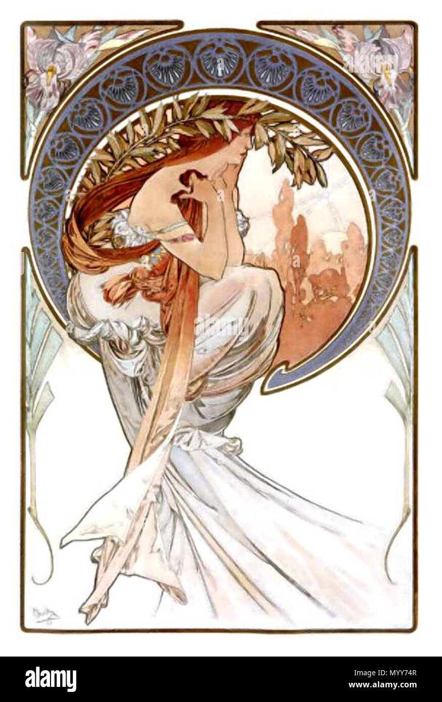 . Inglese: Art Nouveau illustrazione di Alfons Mucha. . Fine del XIX secolo o inizio del XX secolo. Alfons Mucha 72 Mucha 25 Foto Stock