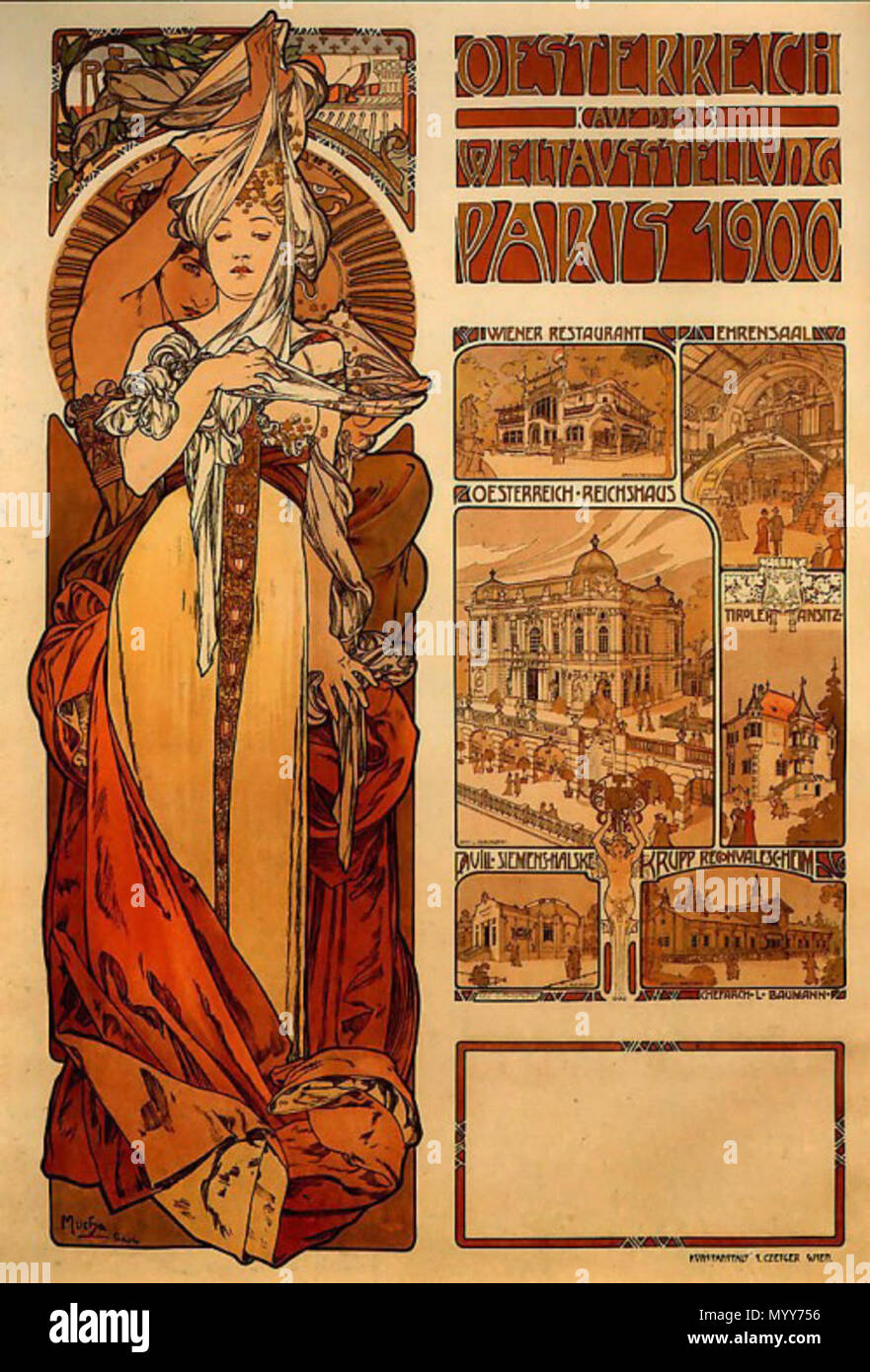 . Inglese: Art Nouveau illustrazione di Alfons Mucha . Fine del XIX secolo o inizio del XX secolo. Alfons Mucha 72 Mucha 8 Foto Stock