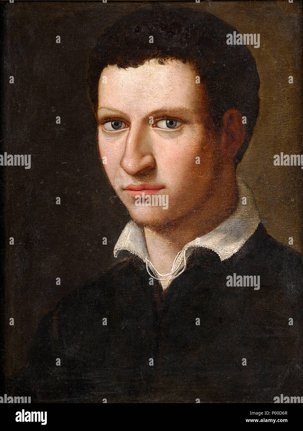 . Portrait eines jungen Herrn. Italien, 16. oder 17. Jh. Öl auf Kupfer, 25,5 x 19 cm. . Xvi o xvii secolo. vedi descrizione 51 Italien Portrait eines jungen Herrn Foto Stock