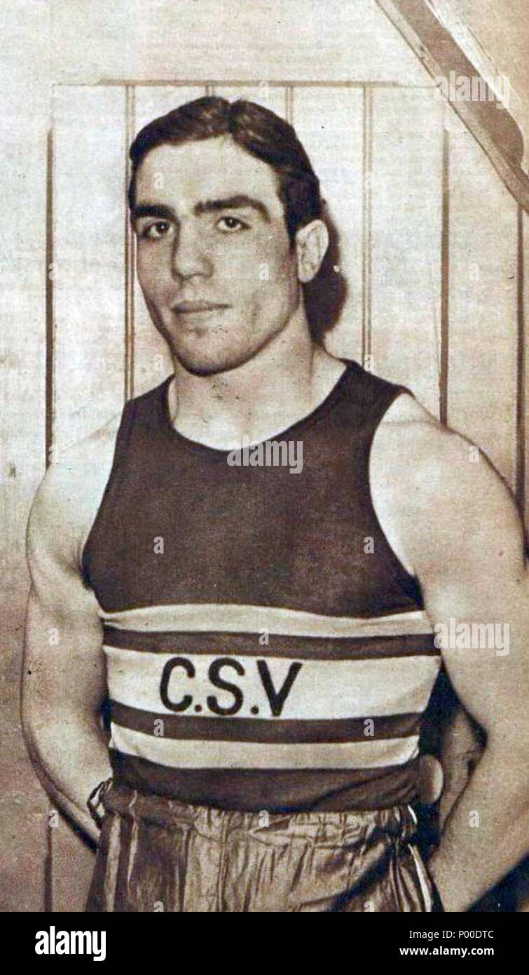 . Français : Jean Despeaux, campione olympique des poids moyens (JO de 1936, Deutschlandhalle). . Il 23 febbraio 2018. Le Miroir des sports 53 Jean Despeaux, campione olympique des poids moyens (JO de 1936, Deutschlandhalle) Foto Stock