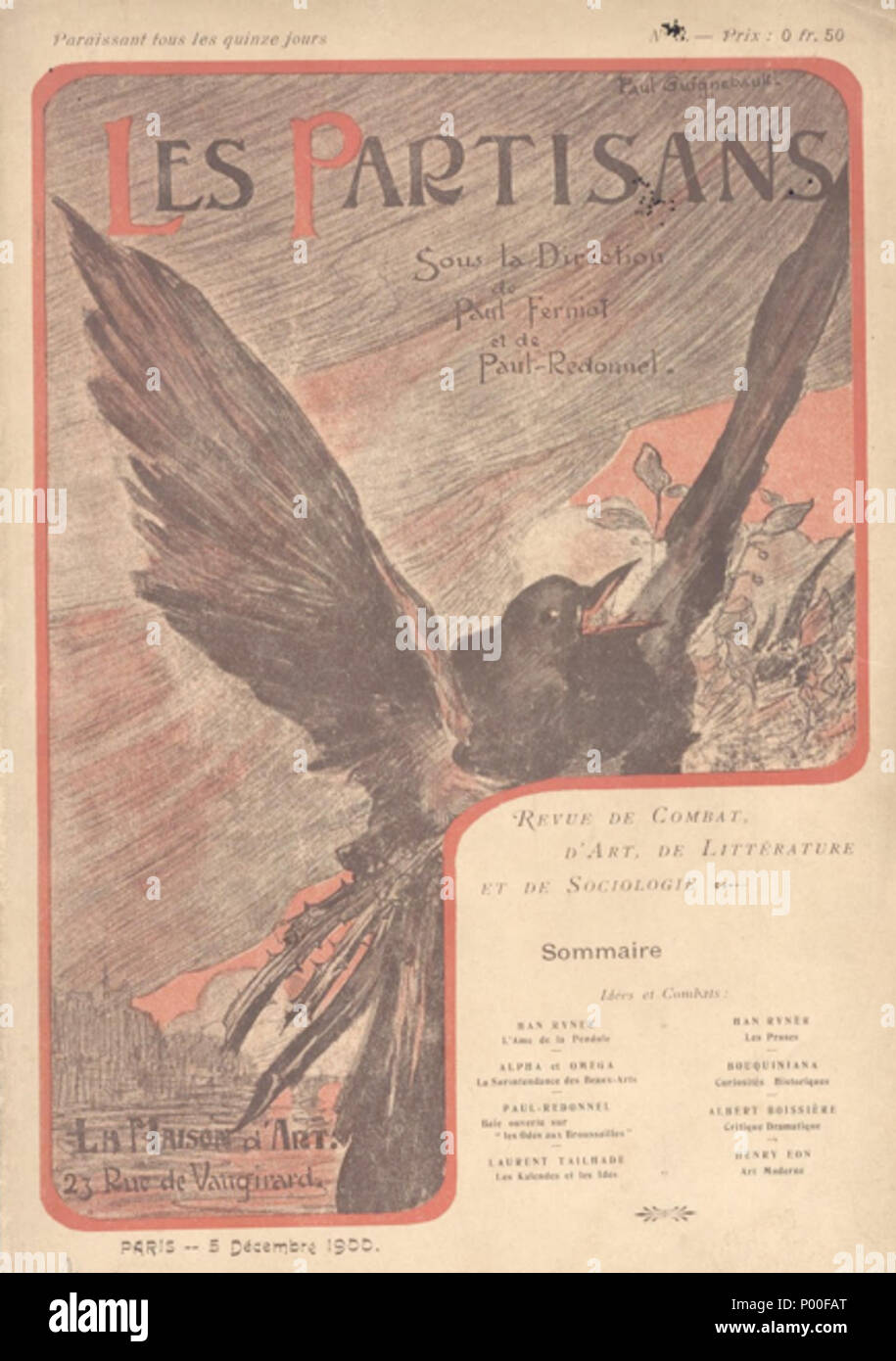 . Inglese: coperchio litografica firmato Paul Guignebault per Les partigiani, un periodico francese pubblicato a Parigi. 63 Les partigiani revue Guignebault Foto Stock