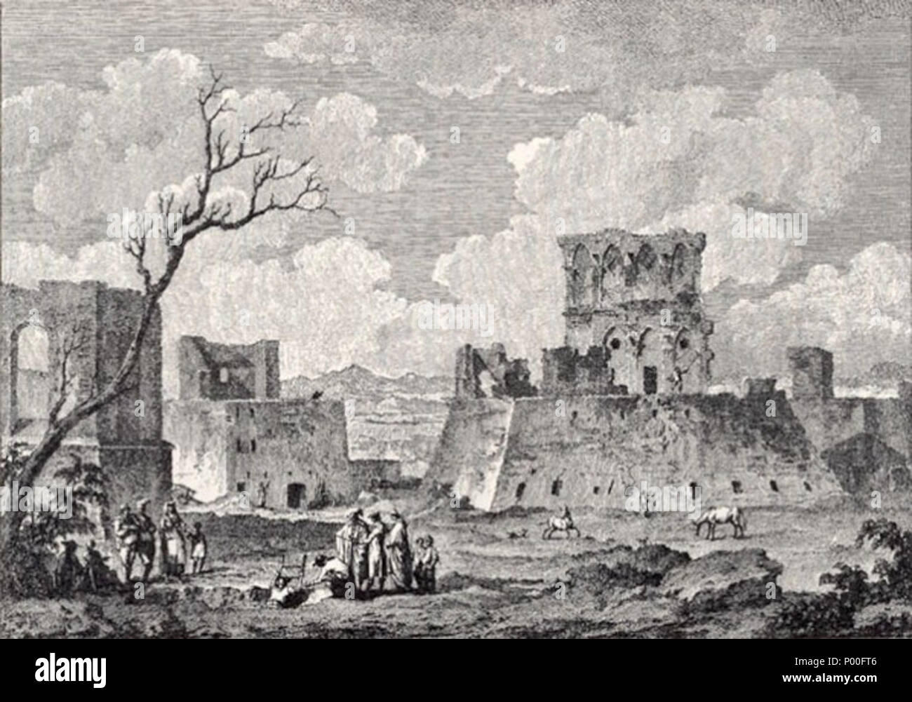 . Inglese: Lucera, il palazzo di Federico . 1778. en:Louis Jean Desprez ( 1743 - 1804 ) 65 Lucera-Jean-Louis-Desprez Foto Stock