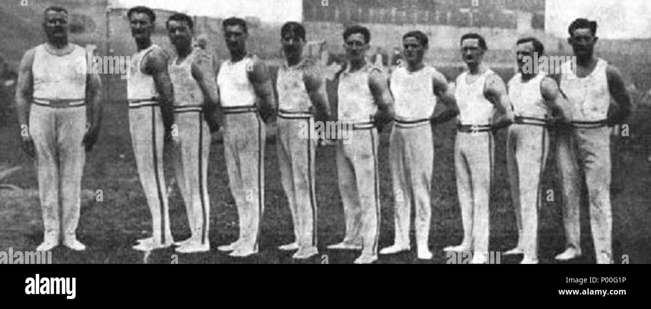 67 L'équipe de France de gymnastique, vice-championne olympique à Paris en 1924 Foto Stock