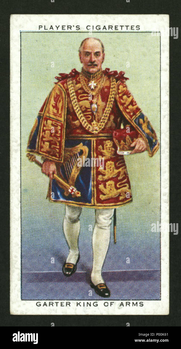 . Inglese: Giocatore di sigarette. Serie di incoronazione, abito cerimoniale: en:Gerald Wollaston, la en:Garter Principal King of Arms . del 1937 circa. Sconosciuto: John Player & Sons 84 giocatore di sigarette Garter Re dei bracci Foto Stock