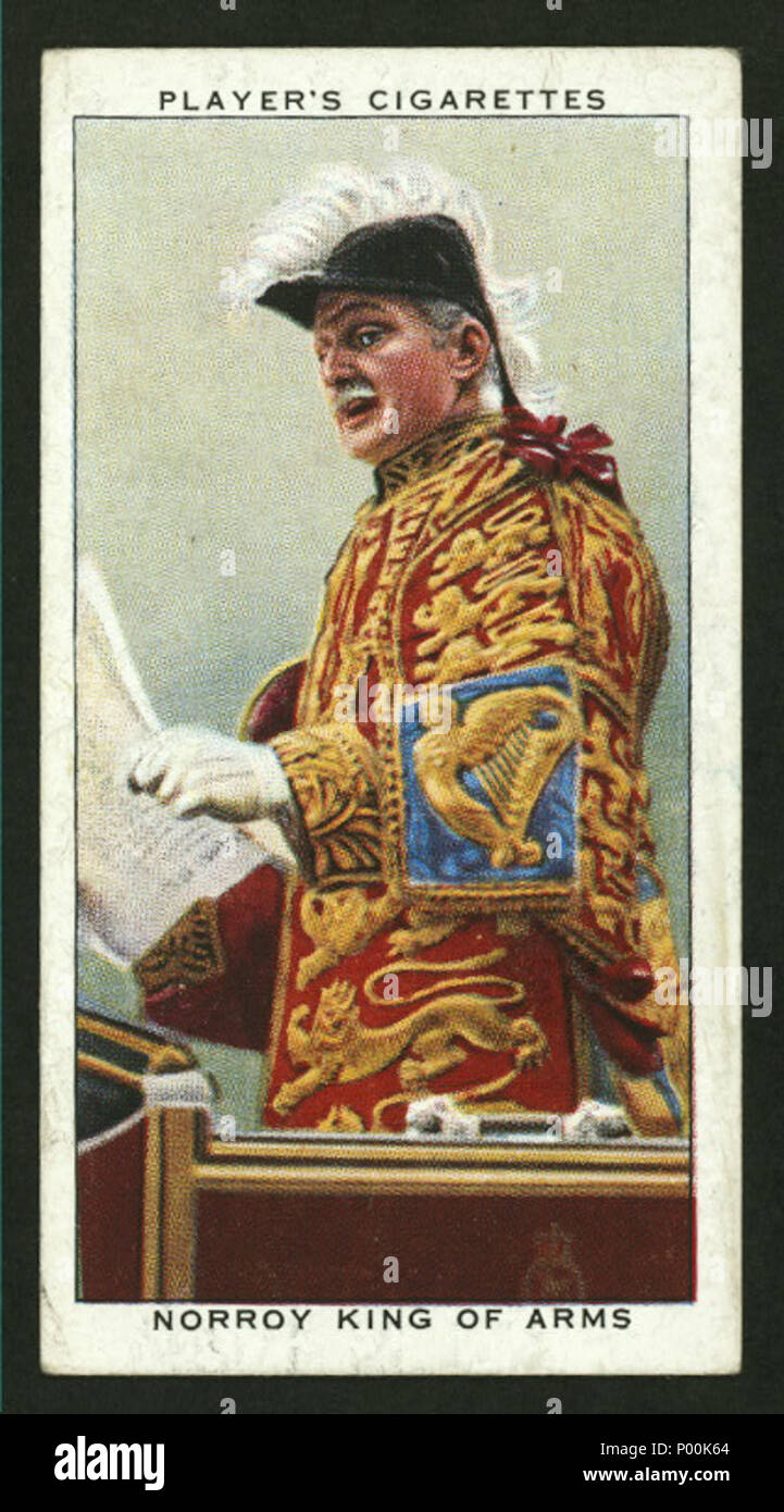 . Inglese: Giocatore di sigarette. Serie di incoronazione, abito cerimoniale: en:Algar Howard, il Norroy re di bracci . del 1937 circa. Sconosciuto: John Player & Sons 84 giocatore di sigarette Norroy Re dei bracci Foto Stock