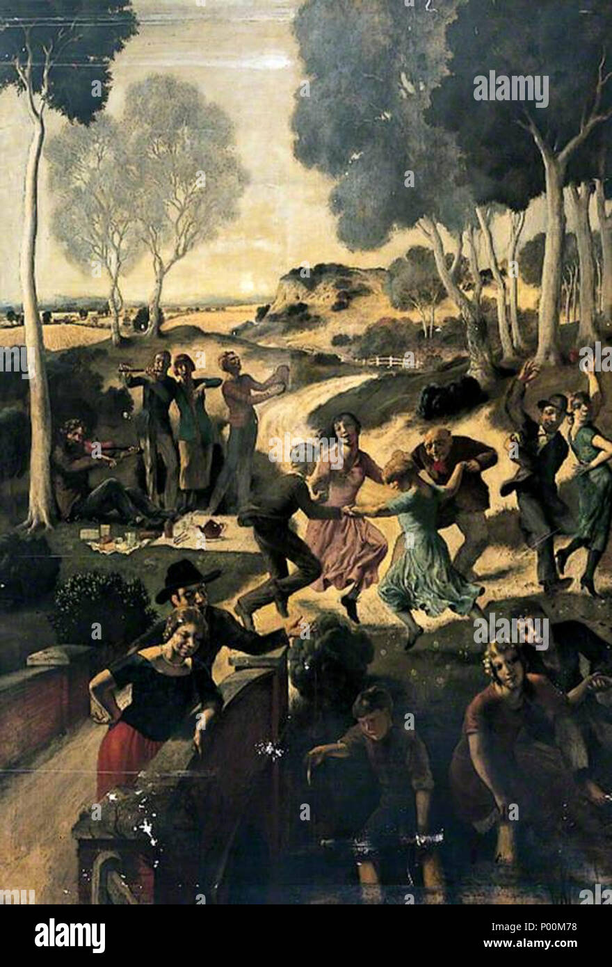 . Picnic nel paese con musicisti e ballerini . 1924. Rex Whistler (1905-1944) nomi alternativi Reginald John Whistler; Rex John Whistler; Reginald Whistler Descrizione artista britannico Data di nascita e morte 24 Giugno 1905 18 Luglio 1944 Luogo di nascita e morte Eltham Caen competente controllo : Q7319337 VIAF:?2716336 ISNI:?0000 0000 8082 5280 ULAN:?500024080 LCCN:?n79043967 NLA:?35603571 WorldCat 88 Rex Whistler - Picnic nel paese con musicisti e ballerini 1924 Foto Stock