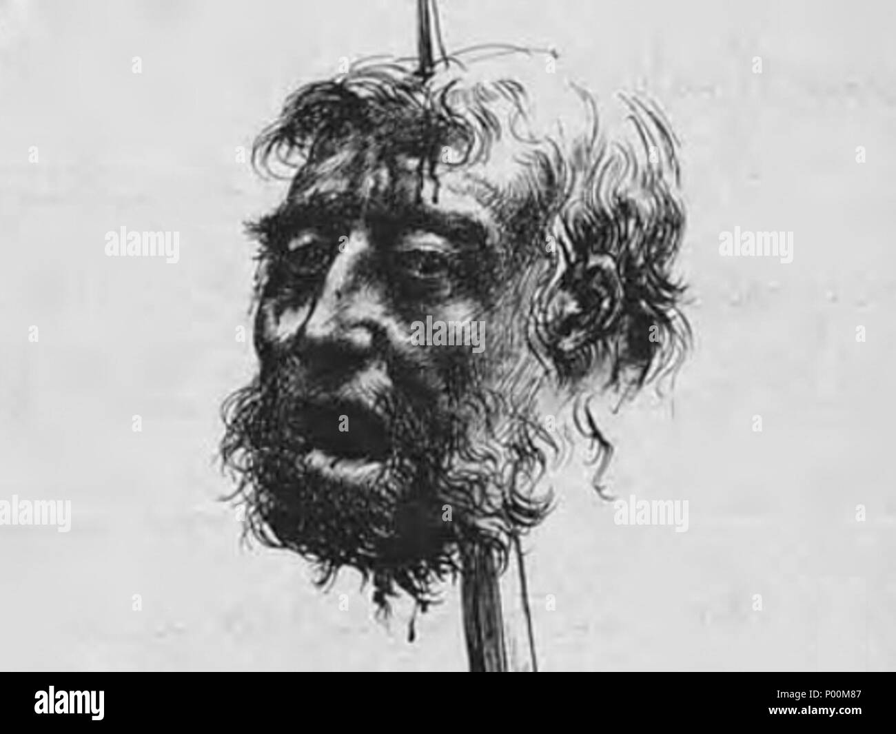 . Un schizzo di una testa infilzata su di una picca, inclusi in una lettera a Ronald Fuller . 1924. Rex Whistler (1905-1944) nomi alternativi Reginald John Whistler; Rex John Whistler; Reginald Whistler Descrizione artista britannico Data di nascita e morte 24 Giugno 1905 18 Luglio 1944 Luogo di nascita e morte Eltham Caen competente controllo : Q7319337 VIAF:?2716336 ISNI:?0000 0000 8082 5280 ULAN:?500024080 LCCN:?n79043967 NLA:?35603571 WorldCat 88 Rex Whistler - Schizzo di una testa infilzata su di una picca 1924 Foto Stock