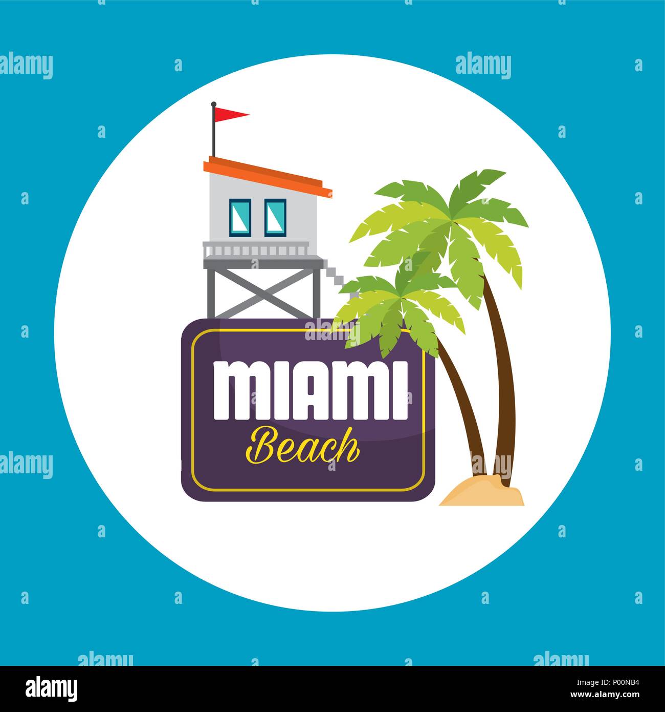 Miami Beach Estate icone Illustrazione Vettoriale