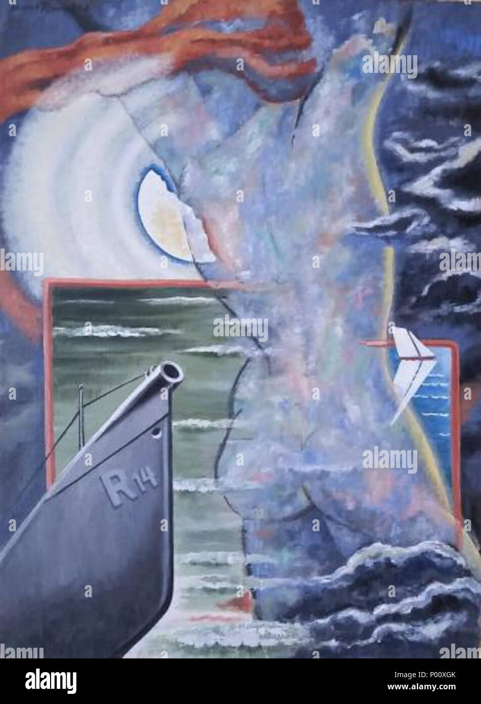 . Inglese: Arnold Rönnebeck (Maggio 8, 1885 - 14 novembre 1947) era un tedesco-americano nato artista modernista e museo amministratore . prima di 1947. Arnold Rönnebeck (1885-1947) 89 RonnebeckA twoseas Foto Stock