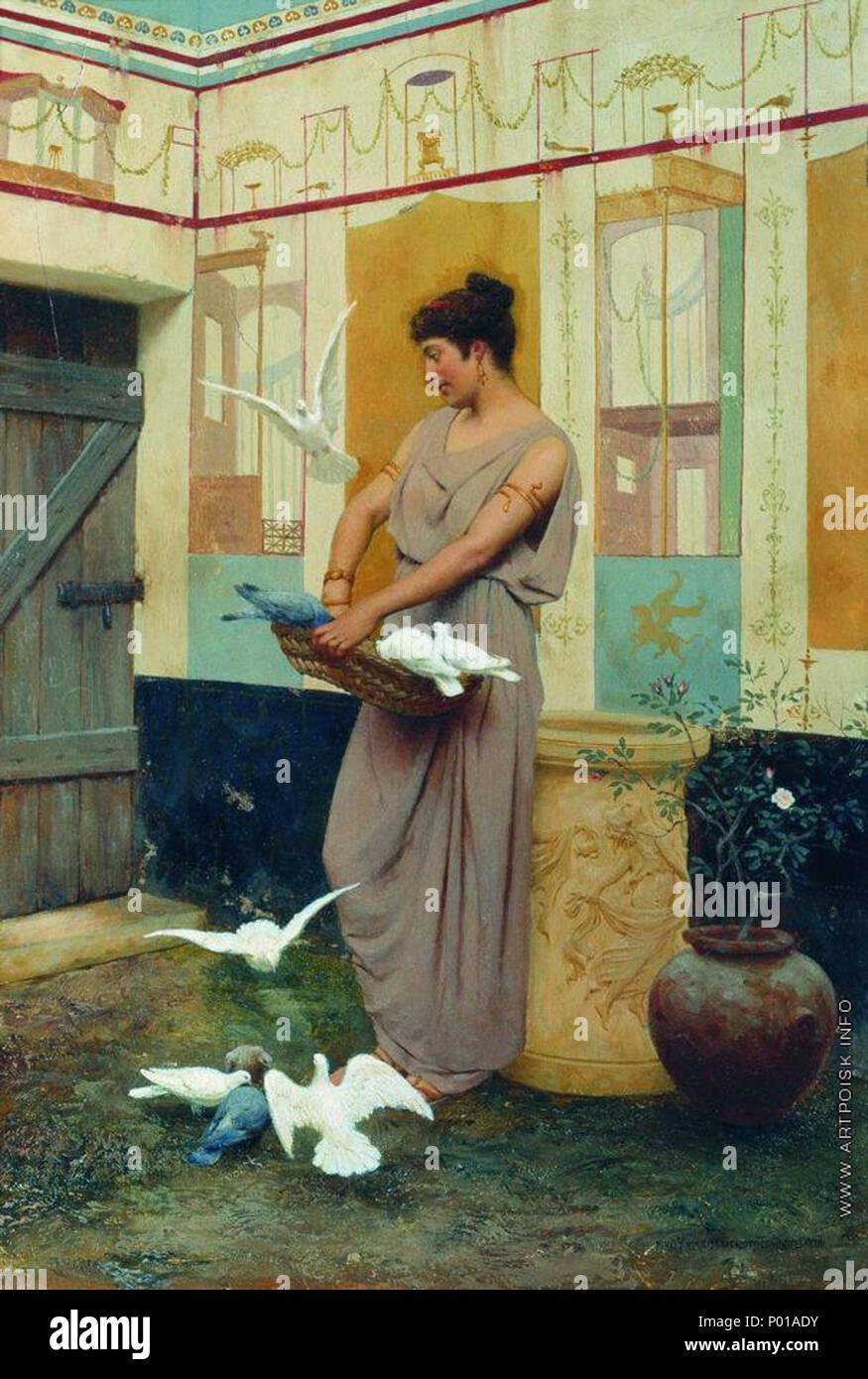 109 Бакалович С голубями Foto Stock