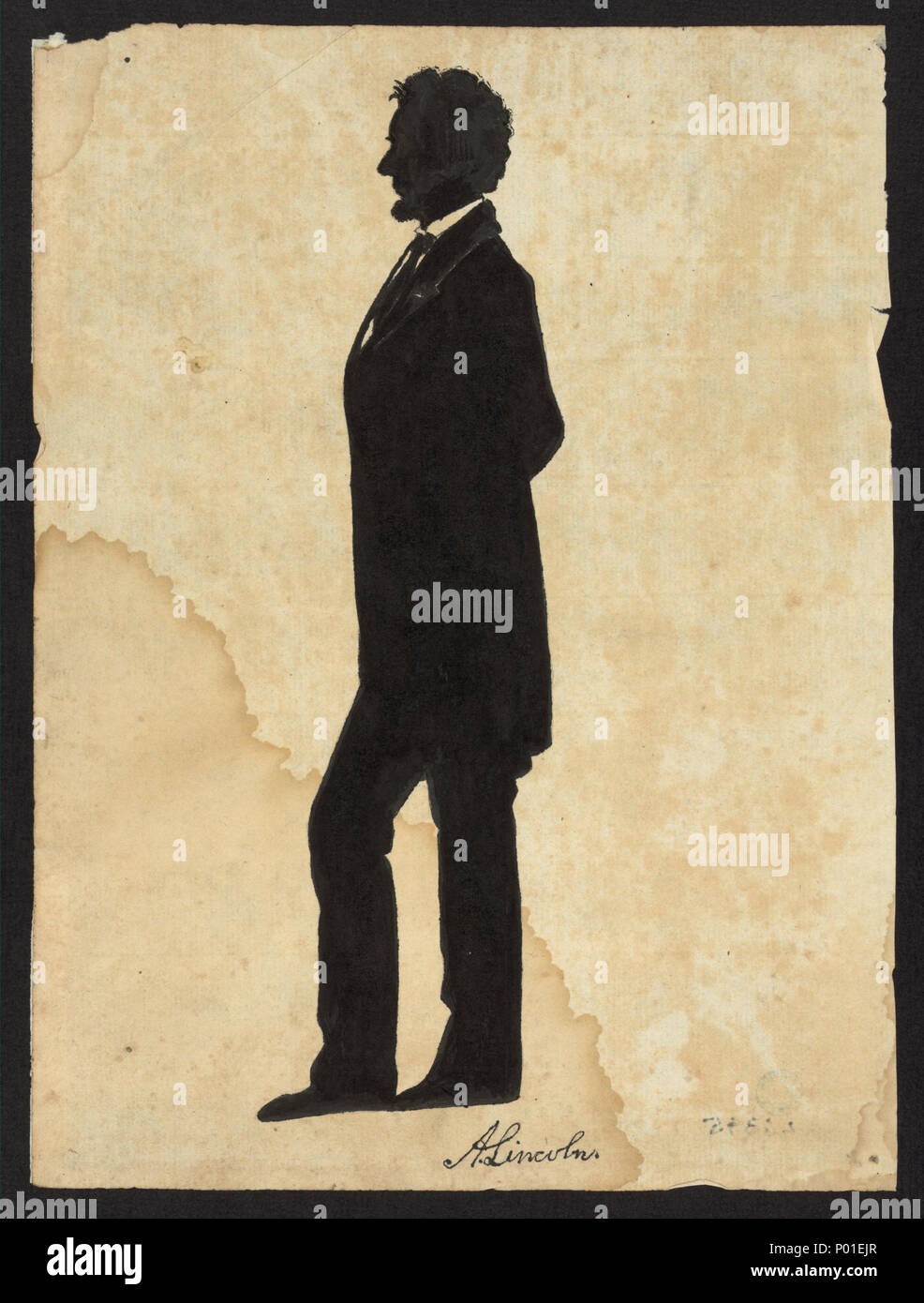 . Inglese: Titolo: A. Lincoln Abstract/medio: 1 disegno su carta vergata : inchiostro. . 1860. Disegni (documentario) raccolta nella Biblioteca del Congresso 255 A. Lincoln LCCN2004662229 Foto Stock