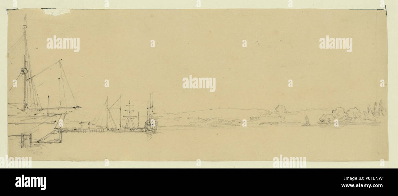 . Inglese: Titolo: Alessandria sul Potomac, Washington nella distanza Abstract/medio: 1 disegno su carta crema : grafite. . 1853. Wallis, George, 1811-1891, artista 278 Alessandria sul Potomac, Washington nella distanza LCCN2004662179 Foto Stock