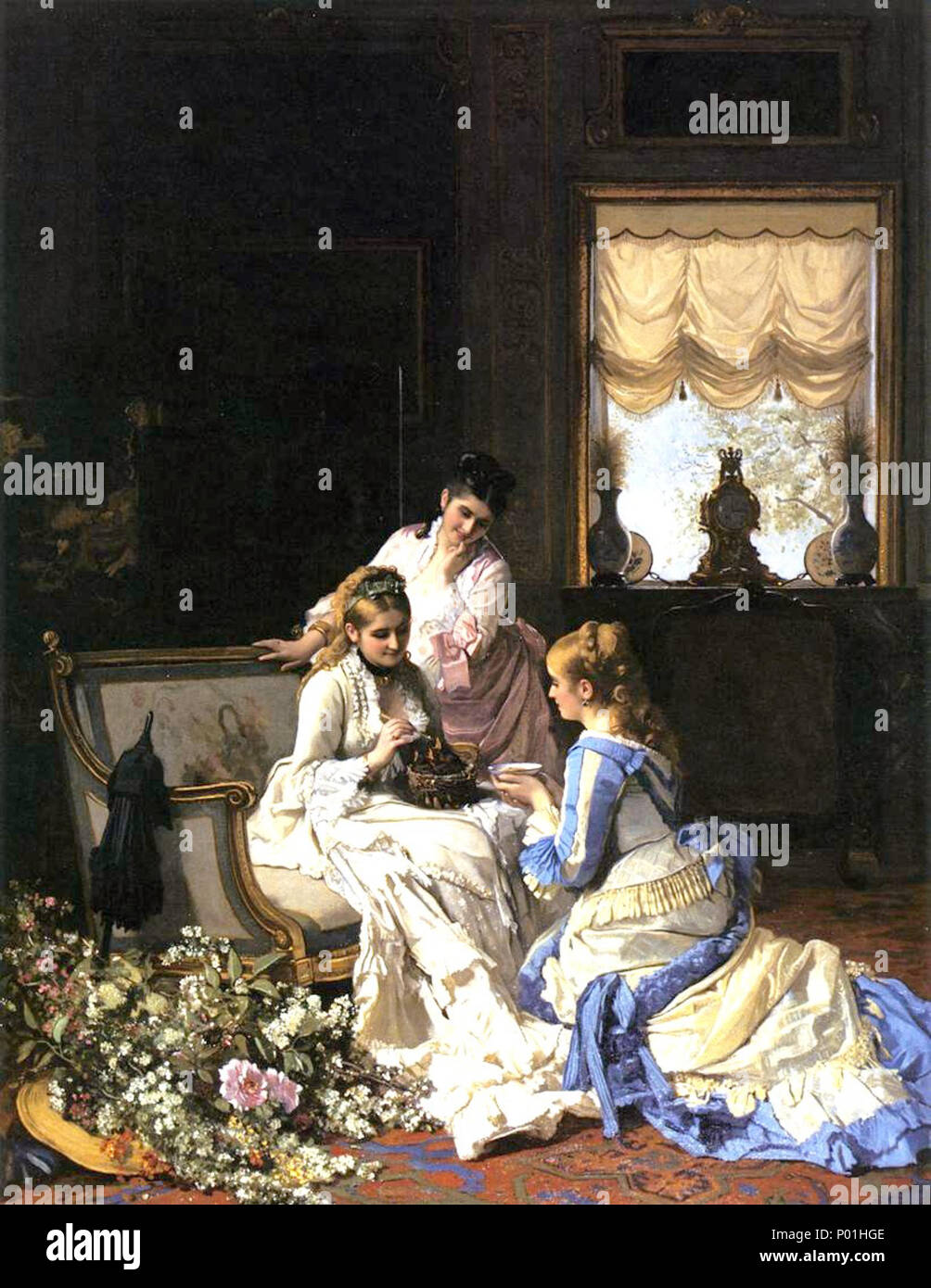 . Inglese: 'Spring's Nuovi Arrivi',Pittura - olio su pannello, altezza: 85.09 Apparecchi cm (33,5 in.), larghezza: 64.77 cm (25.5 in.) . Charles Baugniet (1814-1886) Descrizione pittore belga, disegnatore litografo ed incisore Data di nascita e morte 27 Febbraio 1814 5 luglio 1886 Luogo di nascita e morte Bruxelles Sèvres sede di lavoro a Bruxelles (1829-1843), Londra (Giugno 1843-....), Parigi (1860) Autorità di controllo : Q2957574 VIAF:?ISNI 54411824:?0000 0000 6658 3035 ULAN:?500003302 LCCN:?n97874029 NLA:?35771119 WorldCat 7 Charles Baugniet15 Foto Stock