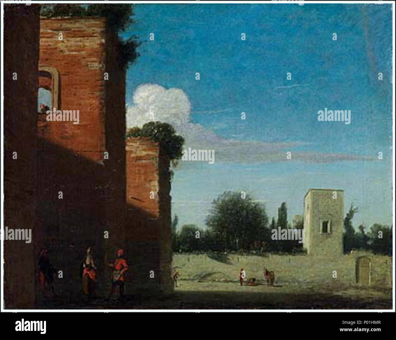 . Español: Las Murallas de Roma, óleo sobre lienzo, 30,2 x 38 cm, Londres, National Gallery . circa 1620. Goffredo Wals 105 Wals-murallas de roma Foto Stock