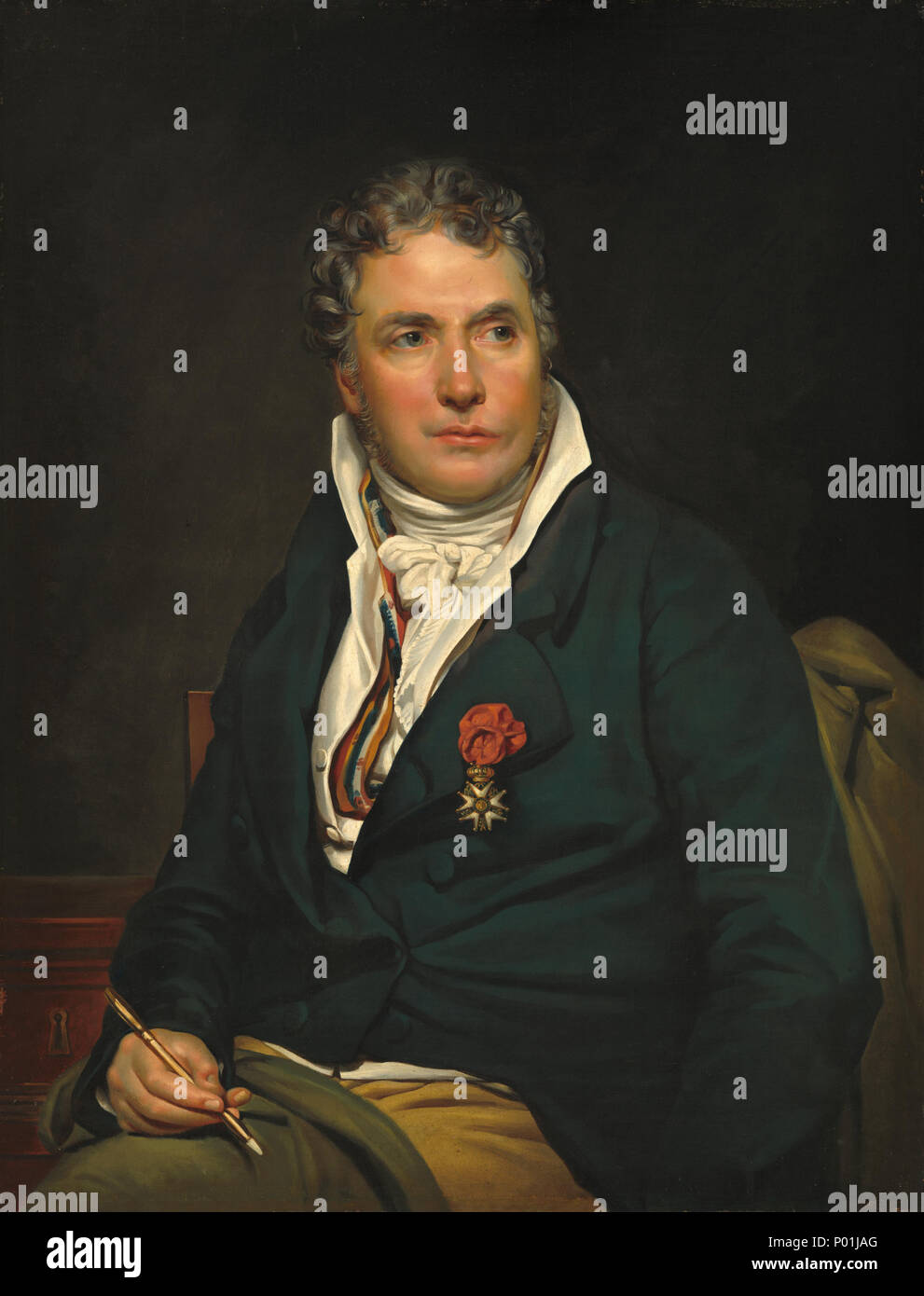 Pittura; olio su tela; complessivo: 89,2 x 67,8 cm (35 1/8 x 26 11/16 in.) incorniciato: 118,4 x 96,5 x 9,5 cm (46 5/8 x 38 x 3 3/4 in.); 12 Jacques-Louis David G-001335-20120424 Foto Stock