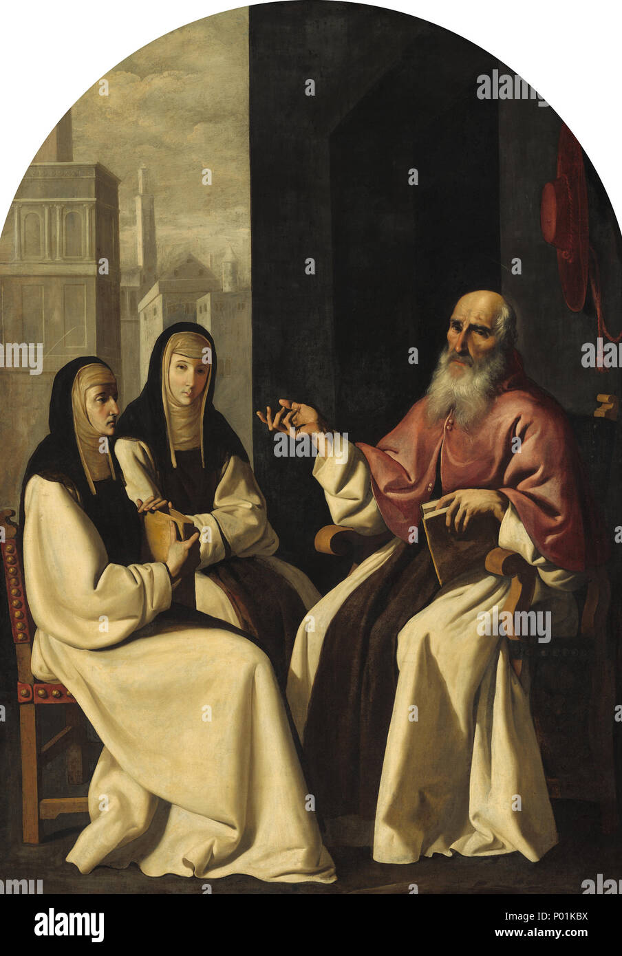Francisco de Zurbarán e workshop, San Girolamo con Santa Paula e Saint Eustochio, Spagnolo, 1598 - 1664, c. 1640/1650, olio su tessuto, Samuel H. Kress Collection 20 San Girolamo con Santa Paula e Saint Eustochio A31807 Foto Stock