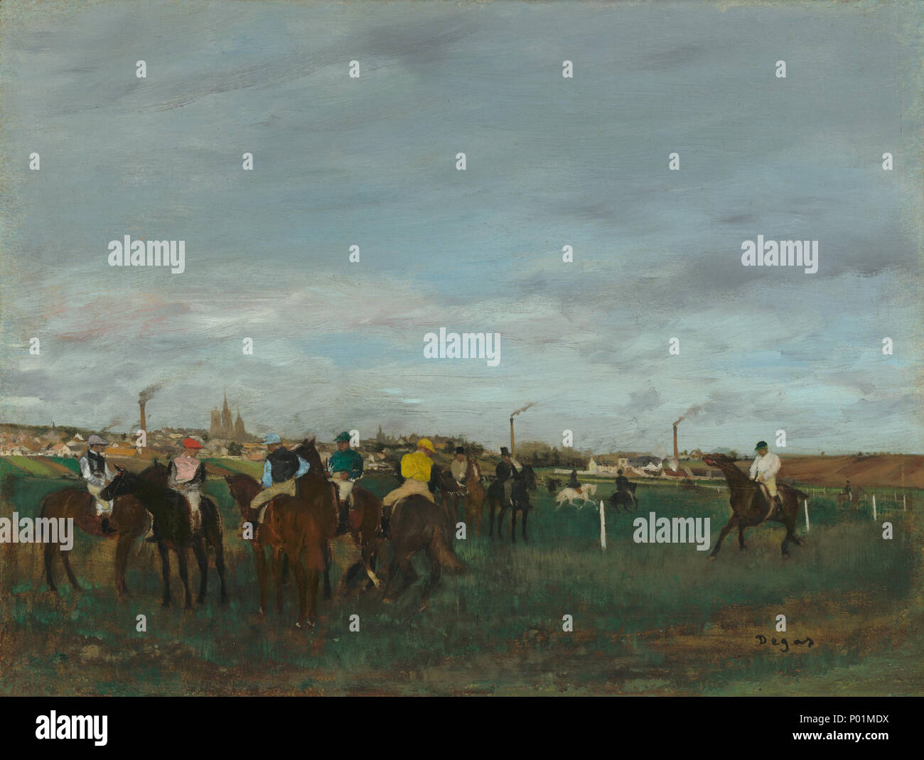 Pittura; olio su legno; complessivo: 26,6 x 35,1 cm (10 1/2 x 13 13/16 in.) incorniciato: 42,2 x 49,9 cm (16 5/8 x 19 5/8 in.); 23 le gare A21252 Foto Stock