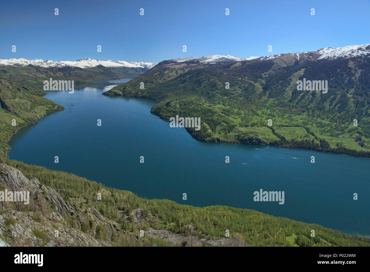 Kanas Pristine Lake National Park, Xinjiang, Cina Foto Stock