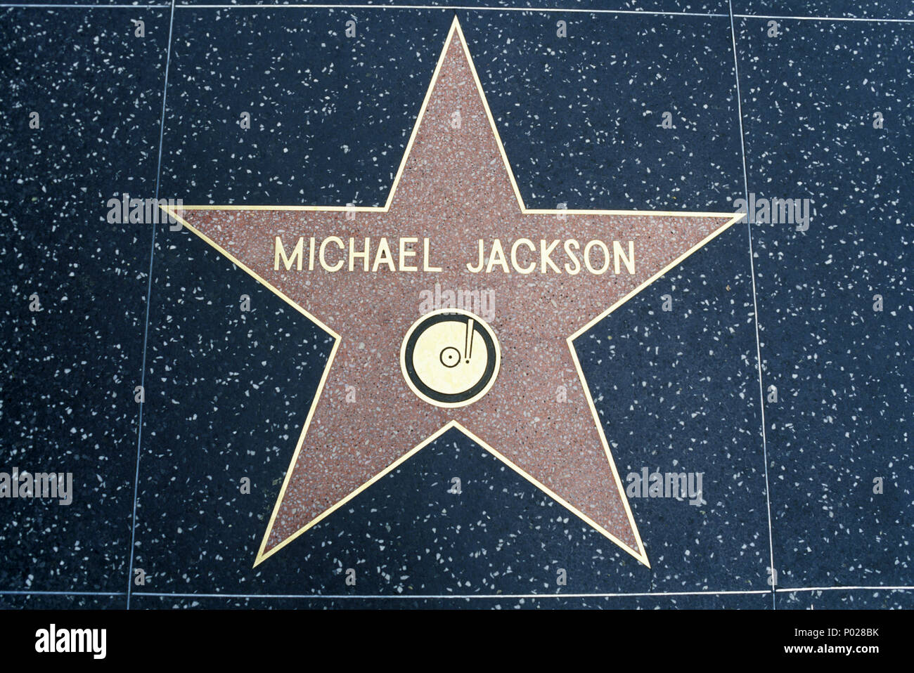 Storico 1992 Michael Jackson STAR Hollywood Walk of Fame di LOS ANGELES CALIFORNIA USA Foto Stock