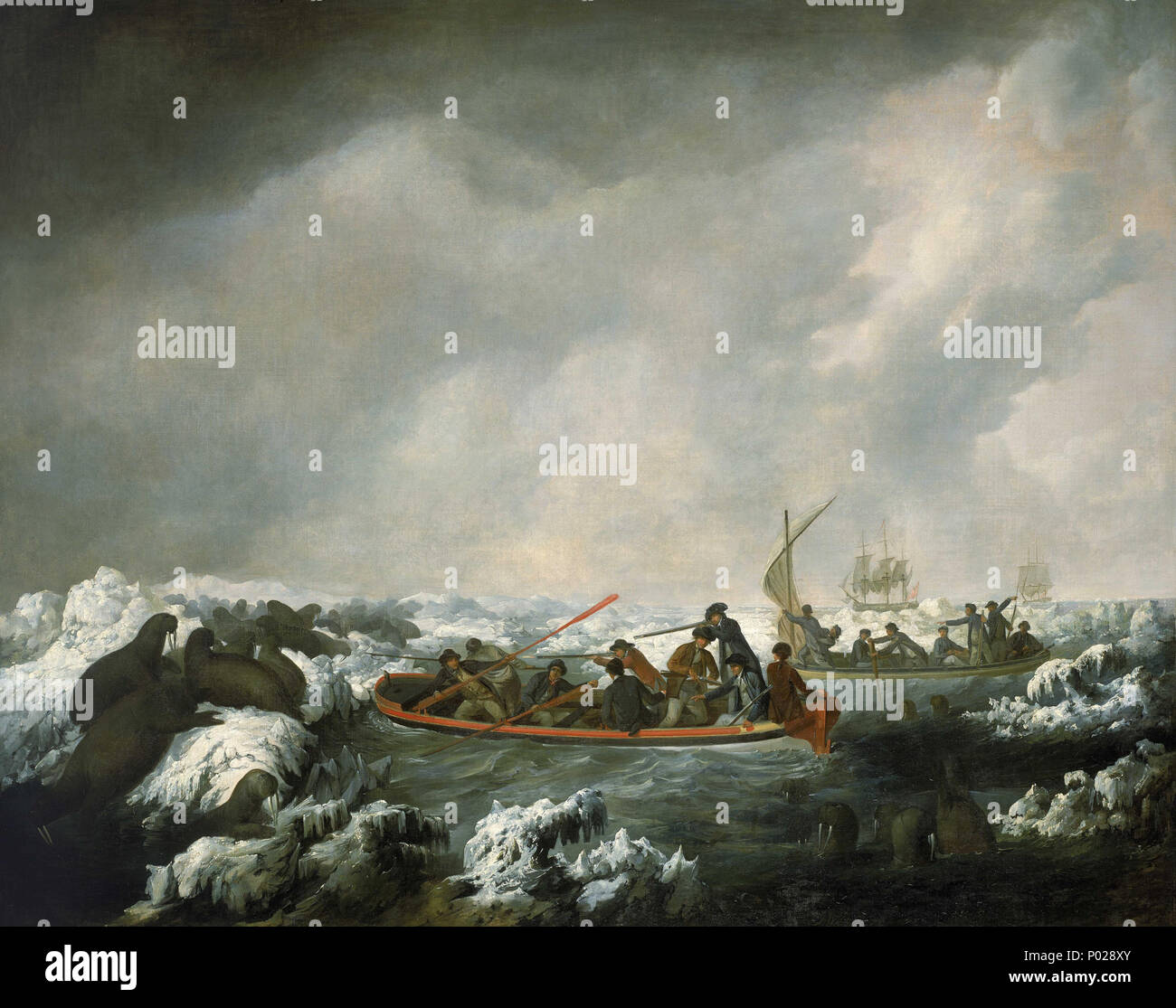 1 "un partito da Sua Maestà la risoluzione delle navi e la scoperta del mare di tiro-Cavalli, Latitude 71 Nord, 1778' RMG4212 BHC Foto Stock