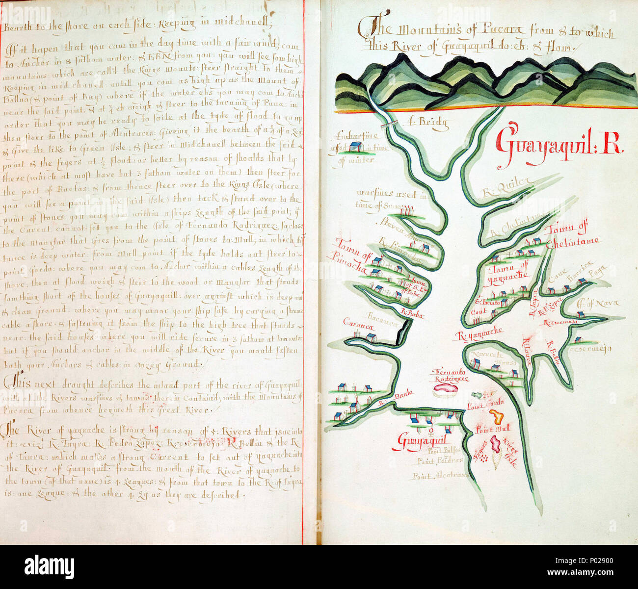 . Inglese: "Un Wagoner del Mare del Sud che descrivono la costa del mare da Acapulco a Albermarle Isle, realizzato da William Hack all'signe di grande Britaine e Irlanda a Wapping. Anno 1685'.Hack, William (Inglese) 1685. 'Un Wagoner del Mare del Sud che descrivono la costa del mare da Acapulco a Albermarle Isle, realizzato da William Hack all'signe di grande Britaine e Irlanda a Wapping. Anno 1685' 149 mappe riccamente illustrato e colorato. Per essere visto su microfilm soltanto (SMF/177) non disponibile . 1685. William Hack 2 'A Wagoner del Mare del Sud che descrivono la costa del mare da Acapulco a Albermarle Isola Foto Stock