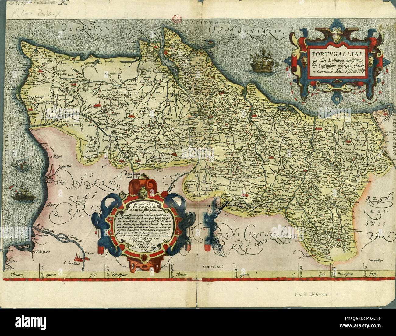 . Português: Portugalliae que olim Lusitania . 1561. Fernando Alvares Seco; Abraham Ortelius 20 Cc-400-v 1 t24-C-R0150 Foto Stock