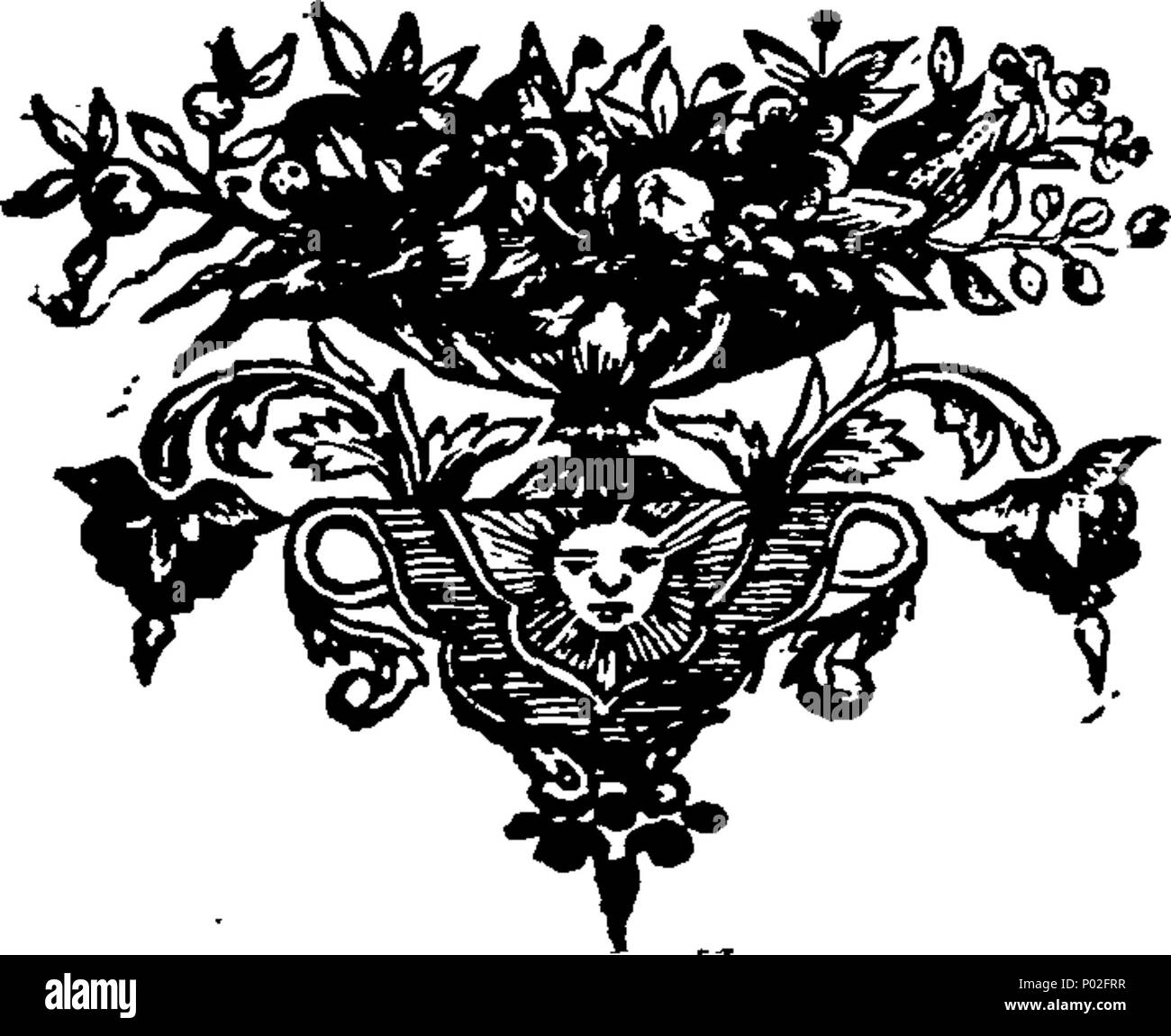 . Inglese: Fleuron dal libro: una breve storia della successione alla corona d'Inghilterra. In cui i fatti, raccolti dalla migliore autorità, sono oppos'd al romanzo assertors di irrinunciabile diritto ereditario. 28 Una breve storia della successione alla Corona di Inghilterra Fleuron T029633-2 Foto Stock