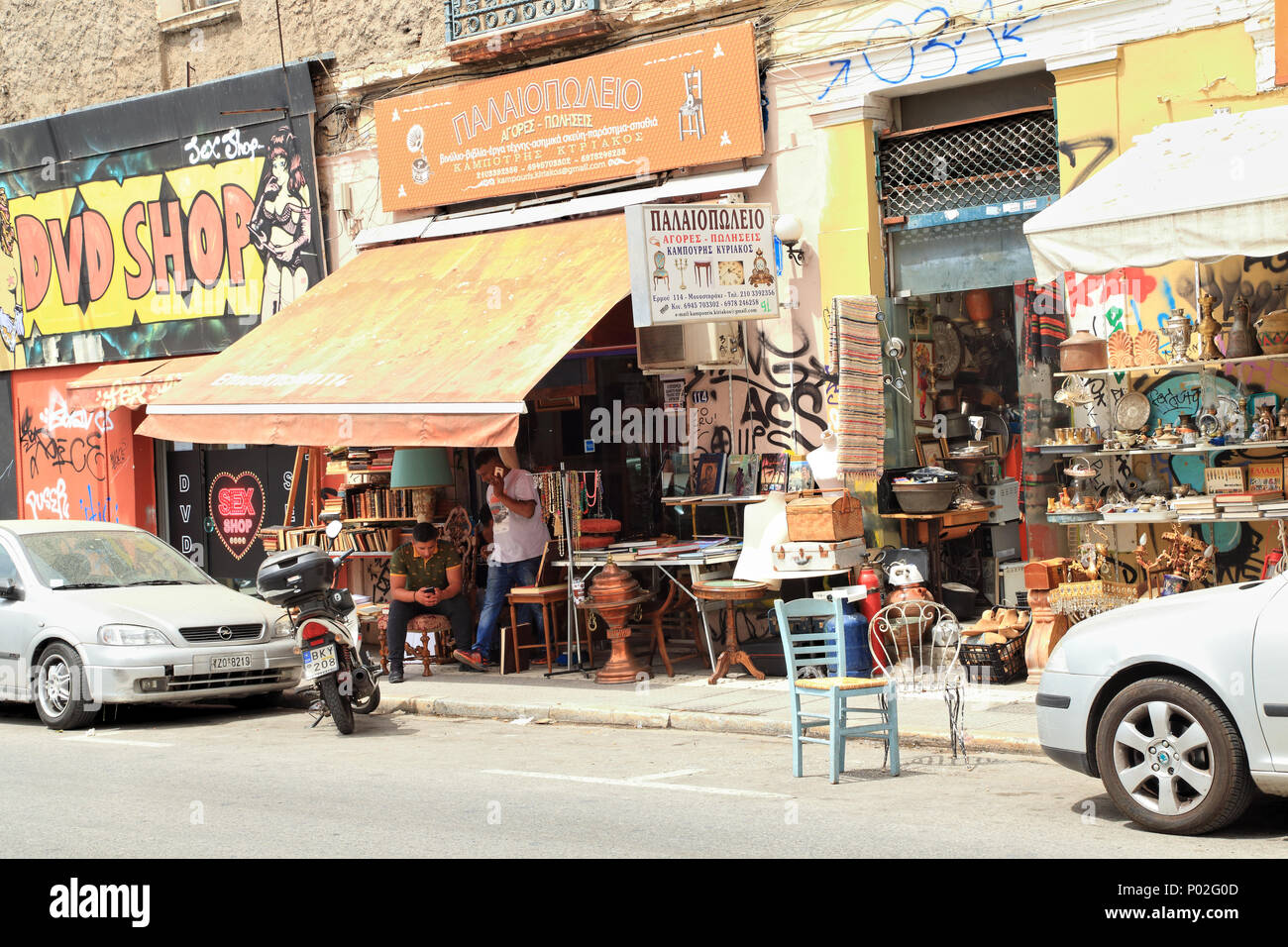 Flea Market street, Atene Foto Stock