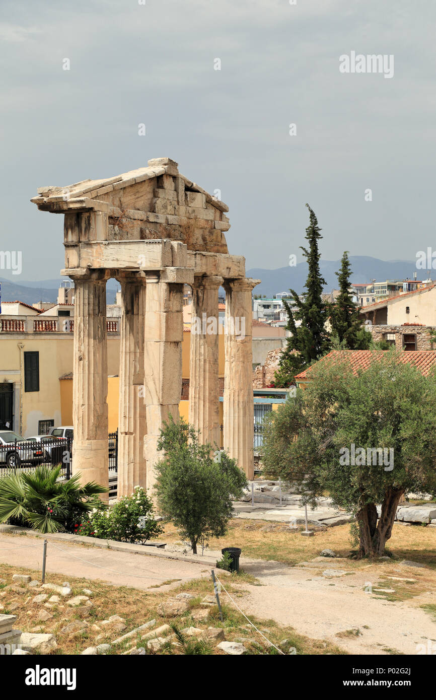Porta di Atena Archegetis, Romana Agorà di Atene Foto Stock